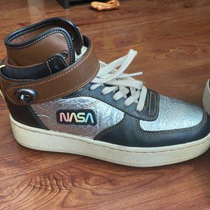 COACH c210 Nasa Patch Metallic High Top Sneakers